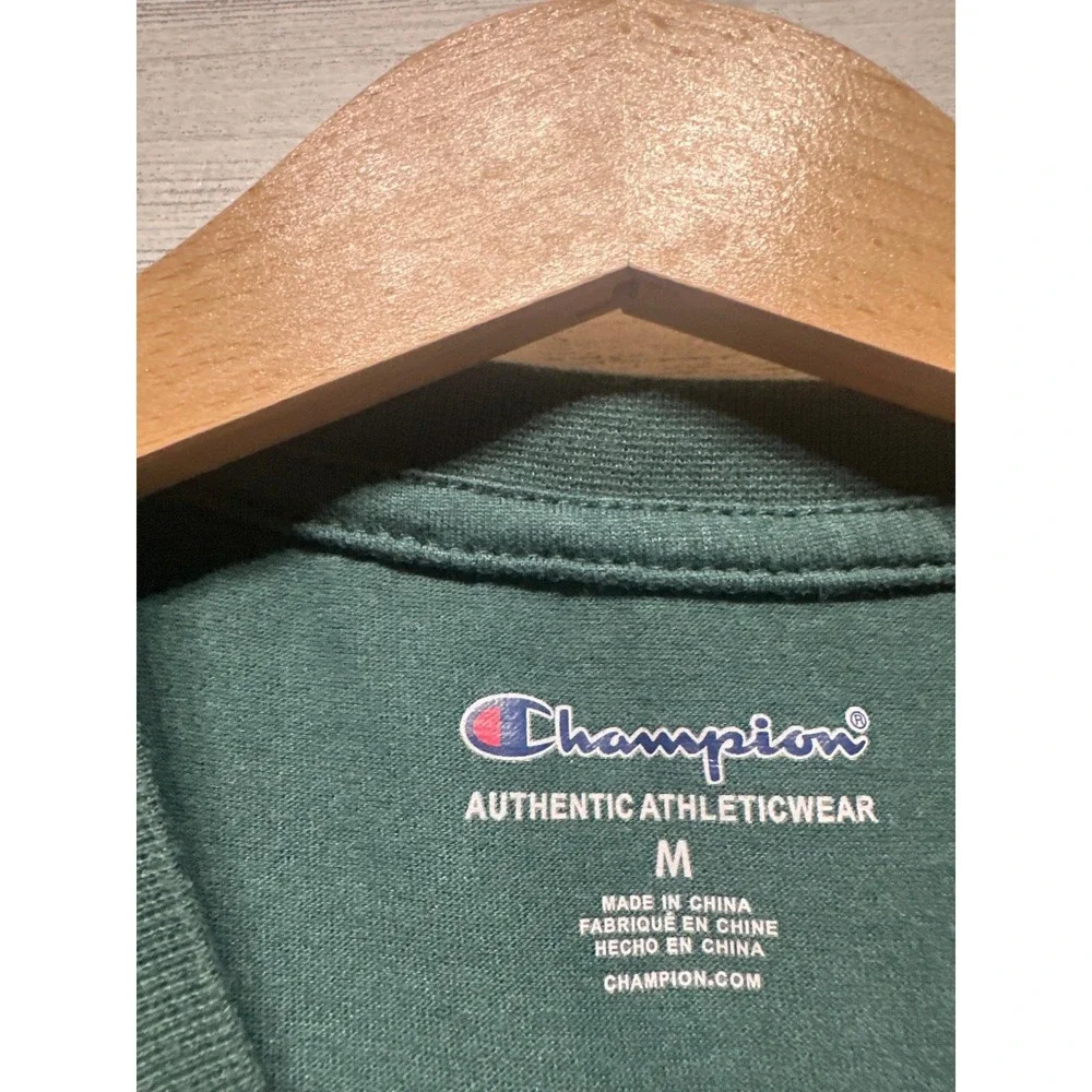 Champion T-Shirt Boys Medium‎ Dark Green Graphic Logo Sportswear Athletic EUC